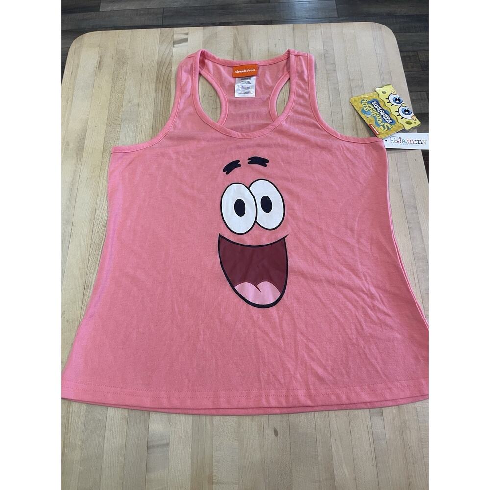 Pjammy Nickelodeon Collab Patrick Star Face Pink Racerback Soft Tank Top S